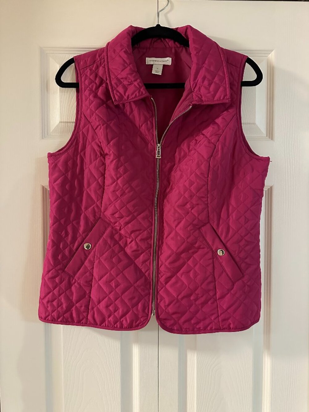 Christopher & Banks Women's Pink Quilted Vest Size Medium, Excellent Condition